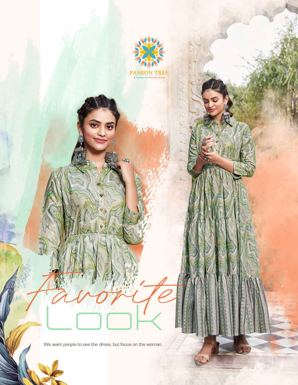 Flair Style 1 By Passion Tree Festive Wear Wholesale Anarkali Kurtis 
